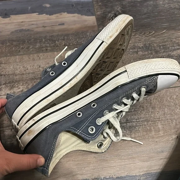 (9) Converse All Star Gray Men's Shoes - Picture 6 of 8